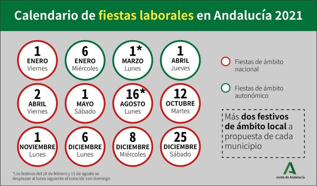 Public Holidays in Andalucia 2021 Upsticks Spain