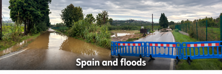 Spain Floods With Road Closure Barriers